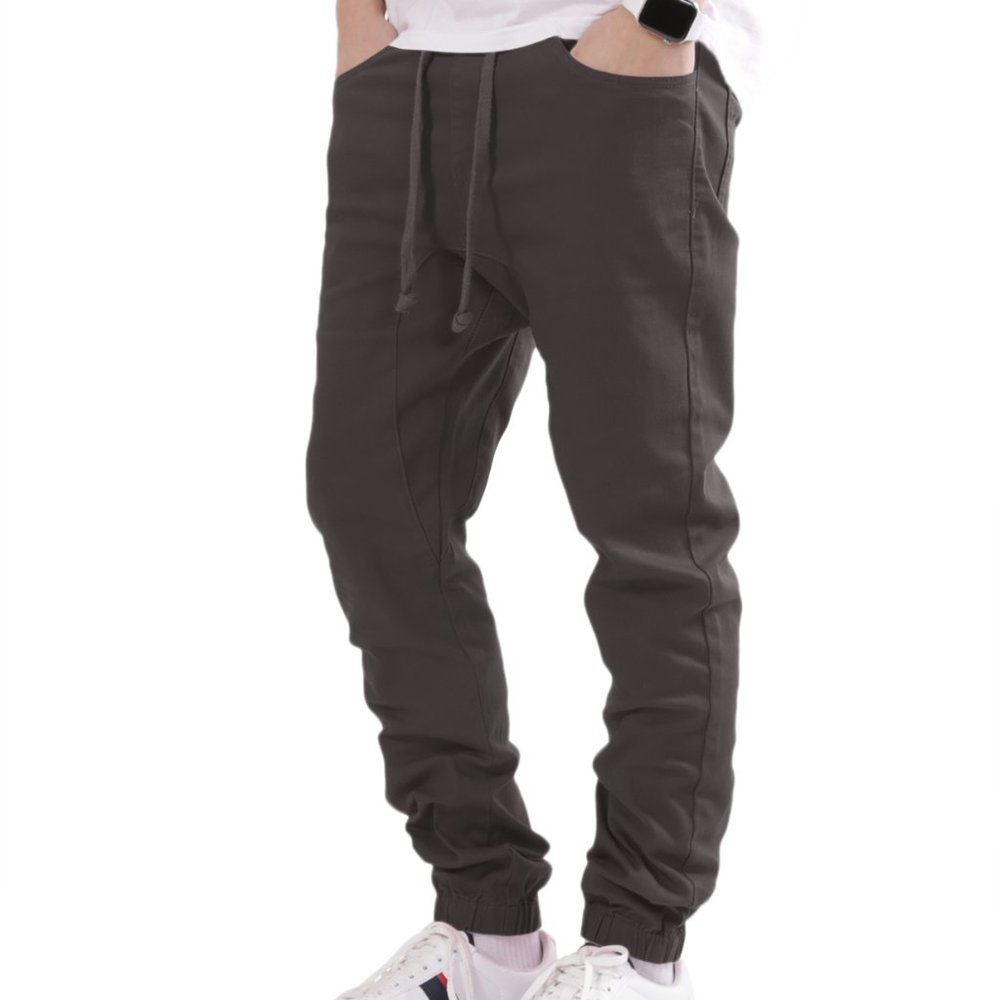 Men's Drawstring Harem Jogger Pants Charcoal